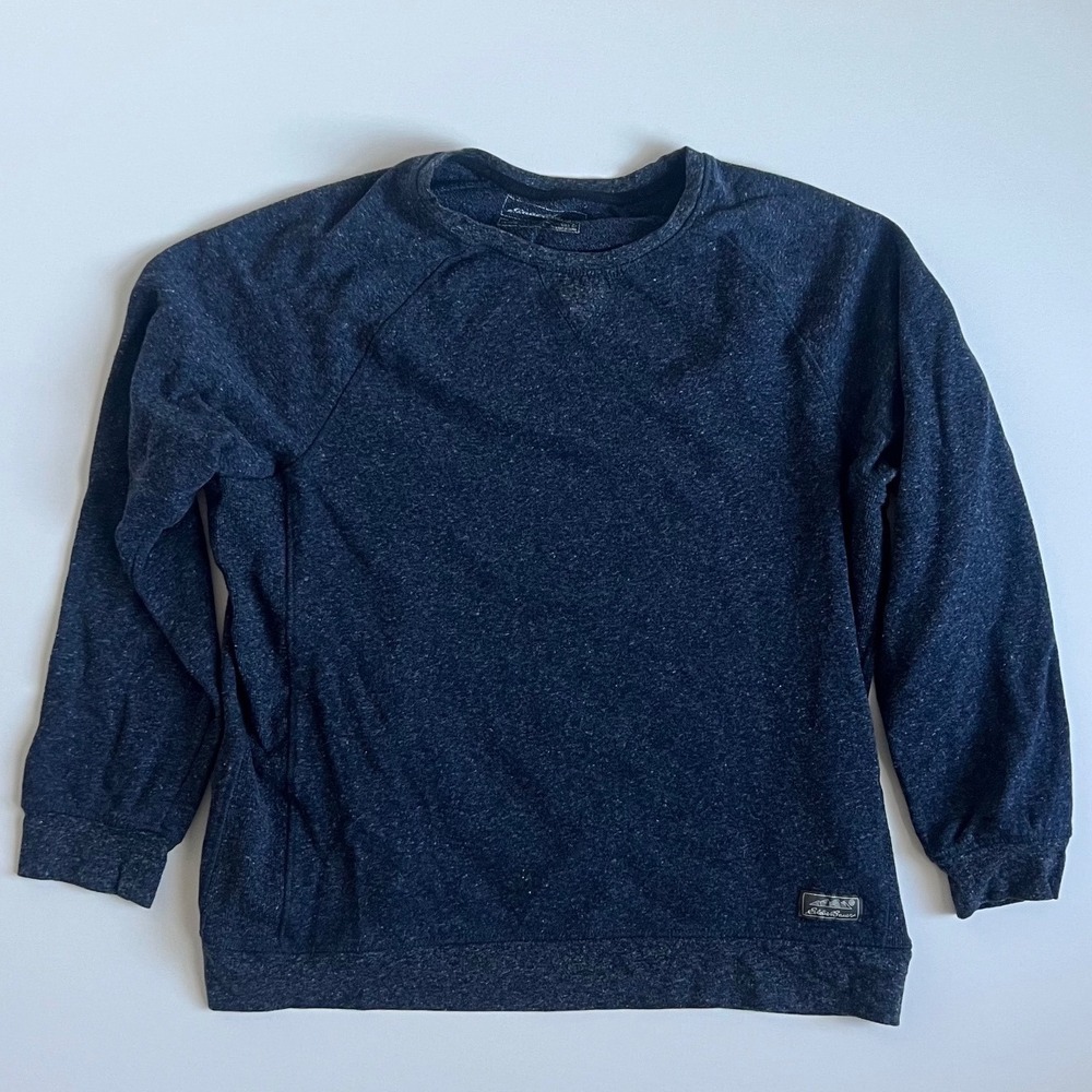 Eddie Bauer Lounge Mens XL Sweatshirt Navy Blue Heather Crew Neck Pullover